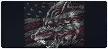 Vlajku USA Vlk Veľké Herné Podložka pod Myš na Stôl Deň Nezávislosti Podložka pod Myš s protišmykovým Gumovým pre 36 X 16 Palcov Prenosný Počítač