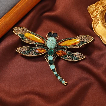 Morkopela Vintage Dragonfly Brošňa Luxusné Crystal Hmyzu Pin Brošňa Pre Ženy Strany Banquet Kolíky Clothese Príslušenstvo