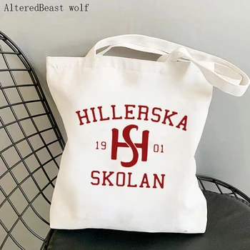 Ženy Shopper Vytlačené Kabelky Mladých Royals Hillerska Školy Životného prostredia Skladovania opakované použitie Plátno Ramenný Tote Bag školské tašky