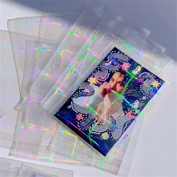 Transparentné 10pcs Držiteľa Karty Star Sakura Mriežky Pohľadnicu Chránič Rukávy Karty Krytu Laserového Karty Film Karty Protector