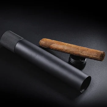 1pcs 3 v 1 Zliatiny Zinku Cigaru Trubice Prenosné black Cestovné Cigaru Prípade Humidor Držiteľ Mini box Cigár