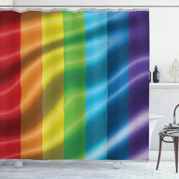 Sprchový Záves Polyester Vaňa Opony Nepremokavé Vaňa Záclony Gay Pride Lesbické Mier LGBT Kúpeľňa Decor farebnú Dúhu LGBT