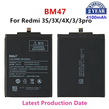 100% Pôvodnej BM47 4100mAh Batérie Pre Xiao Redmi 3S 3X Redmi 4X Redmi 3 / 3pro BM47 Telefón Náhradné Batérie