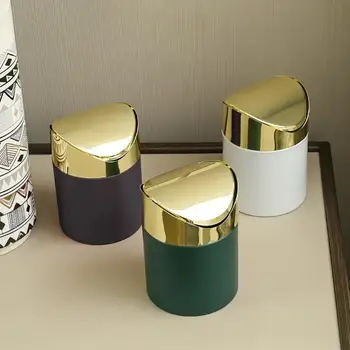Moderné Malé Odpadkové Bin Kúpeľňa Mini Kovové Zlaté Spálňa Auto Koša Recyklácie Módne Cubo De Basura Nástrojov Na Čistenie Darček
