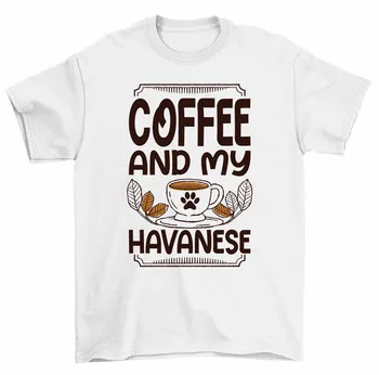 Káva A Moje Havanese Psa T-Shirt Muži Ženy Unisex dlhé rukávy