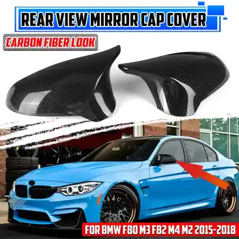 2x F80 F82 Auto Bočné Zrkadlo Spp Kryty Spätných Zrkadiel Kryt Plášťa Pre BMW F80 M3 F82 M4 M2 2015-2018 Karbónový Vzhľad Zrkadlo Pokrytie
