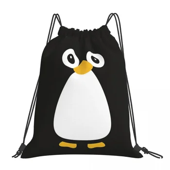 Roztomilý Vektor Penguin Batohy Prenosné Šnúrkou Tašky Šnúrkou Zväzok Vrecko Na Drobnosti Taška BookBag Pre Muža, Ženy, Študenti