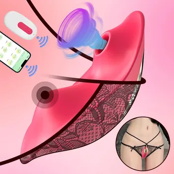 Nositeľné G-Spot Motýľ Vibrátor APLIKÁCIU Diaľkové Ovládanie Klitorálny Sacia Hlavica Stimulátor Dospelých sexuálnu Hračku Pre Ženy, Páry
