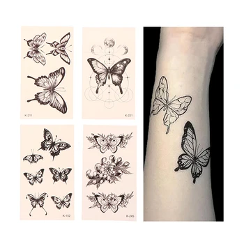 Nepremokavé Dočasné Tetovanie Nálepky Motýľ Rose Kawaii Prenos Flash Tetovanie Ženy Krku Ruky Body Art Falošné Tetovanie Mužov