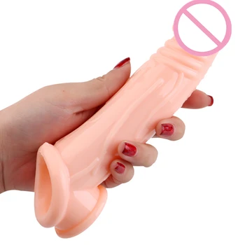 17 cm Silikónový Dlhý Penis rozšírenie Rukáv opakované použitie Kondómu Penis Extender Penis Rozšírenie Penis Krúžok sexuálne hračky pre mužov
