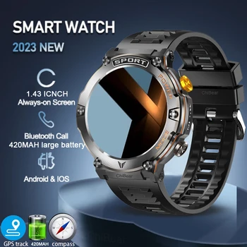 Kompas Vonku Smartwatch AMOLED IP68 Nepremokavé Športové Fitness GPS Tracker Hodinky Bluetooth Hovor Smart Hodinky pre Mužov, Ženy
