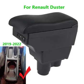 Auto Opierkou Box pre Renault Duster pre Dacia Duster 2019 2020 2021 2022 2023 Opierke, Retrofit Časti Úložný Box Dvojitá Vrstva Usb