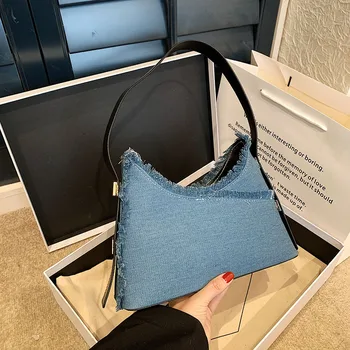 Denim plátno Slávnej značky dizajn tašky pre ženy 2023 luxusné bolso replika Módne Retro Kabelka Žena tote bag Vedro vrece