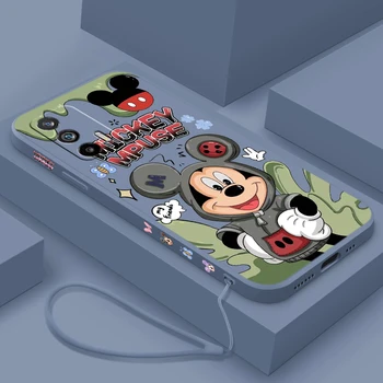 Disney Minnie Mickey Anime Na Realme O5 GT Neo 5 3T 3 XT X3 C55 C30 C21Y C11 C2 Explorer Master Kvapaliny Vľavo Lano Telefón Prípade