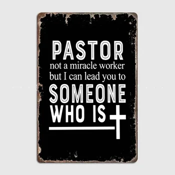Pastor Nie je Zázrak Worke Štýlový Ježiš Citát Stenu Tin Prihláste sa pre Domáce alebo Miestnosti Dekorácie, Inšpirujúca Kresťanské Umenie Tlač