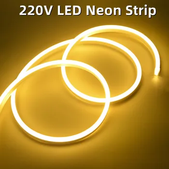 220V Neon Flex LED Svetlo 835 120 Led /M make-up Zrkadlo Neónový nápis Lampa Pásky S EÚ Výkon Vodotesný Kúpeľňa Márnosť Osvetlenie