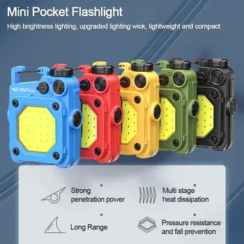 Prenosný Multifunkčný LED Keychain Svetlo Núdzové Svietidlá Nabíjateľná Baterka Pracovné Svetlo Mini Pocket Baterka