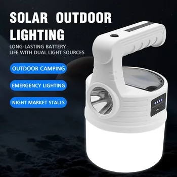 Outdoor Camping Svietidla Solárne Nabíjanie USB Lampa Nabíjateľná Baterka 10 Osvetlenie, Núdzové Režimy Bulb Turistika Horolezectvo Rybolov