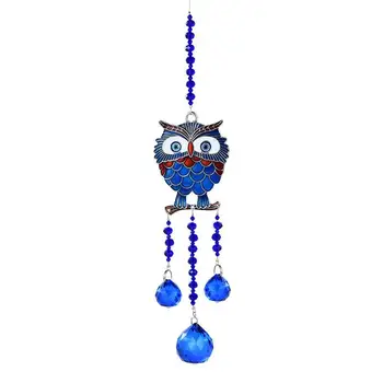 Ornament Modrá Zavesiť Kryštály Suncatchers Energie Crystal Ball Prism Prívesok Rainbow Maker Pre Domova Ochrany