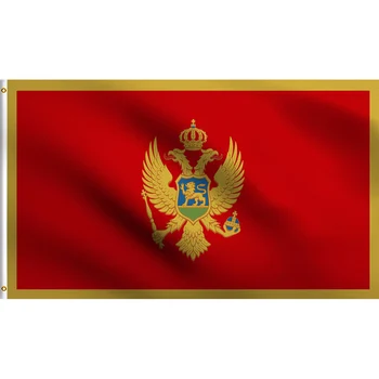 Priamo Doručenia 100% Polyester Čierna Hora Vlajky