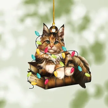 Roztomilé Mačka Vianočné Dekorácie, Ozdoby Nový Rok Kreatívny Darček Visí Prívesok Dekor 2023 Navidad Noel Vianočný Stromček Strany