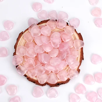10pcs 20 mm Mini Kamenné Srdce Tvar Crystal Home Decoracion Socha Prírodné Rose Quartz Reiki Liečenie Drahokam Vrecku Darček Masáž