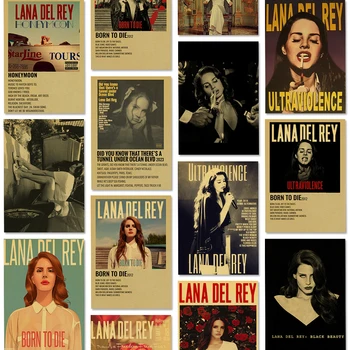 Lana Del Rey Plagát Estetické Hudby AlbumRapper Plátno Na Maľovanie Miestnosti Steny Výzdoba Plagáty, Nástenné Dekorácie, Maliarstvo