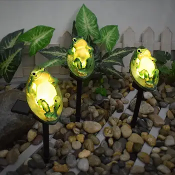 Solárne LED Trávnik Svetlo Živice Žaba Socha Svetlá Nepremokavé Vonkajšie Dekoratívne Vklad Lampy Na Dvore, Záhradný Chodník Dvore Dekor