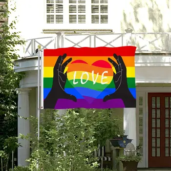 Flagnshow 100% Polyester Rainbow Láska LGBT Gay Pride Vlajky