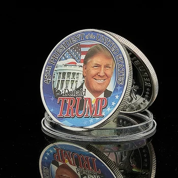 AMERICKÝ Prezident Donald Trump Strieborné Pozlátené Výzvou Pamätné Mince Americké Celebrity Prezident Mince Dary