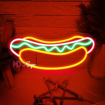 LED Neónový nápis Hotdog Neónové svietidlo LED znamenie Jedáleň Izba Dekor Wall Art Reštaurácia, Fast Food Shop, Obchod, Pekáreň Neon Led Svetlá