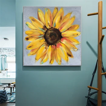 Žlté Slnečnice Umenia, olejomaľba na Plátne, Plagát Moderné Nástenné Výtlačkov a Obrázky pre Obývacia Izba Domova Cuadros Frameless
