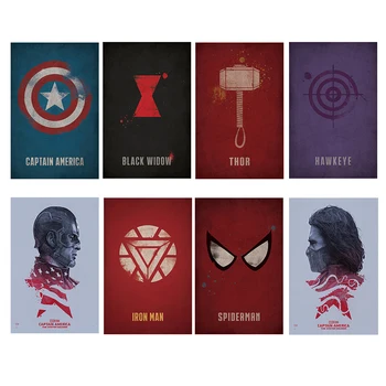 Maliarske plátno Disney, Marvel Šampión Avengers Škôlky Superhrdina Film Plagáty a Tlač Stene Plagát, Tlač Domáce Dekorácie