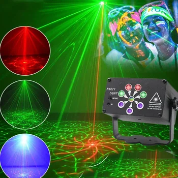 RGB Led Fáze Svetlo 240 Vzory USB Nabíjateľné Svetlá pre Disco Strany Laserový Projektor Lampa pre Svadobné Home Party Dekor KTV
