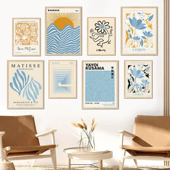Henri Matisse Modrý Kvet Trhu Plagáty Vytlačí Abstraktné Galéria Wall Art Plátno Na Maľovanie Nordic Obrázok Pre Obývacia Izba Dekor