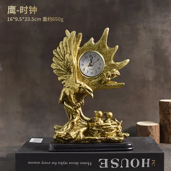 eagle clock Sochy, Plastiky, Figúrky Zvierat Ozdoby Živice Plavidlá Feng Shui Home Office Dekorácie Ploche dekorácie