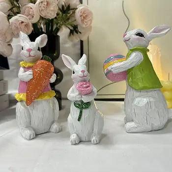 Veľkonočné Králik Socha Veľkonočný Zajačik Tabuľka Výzdoba Kraslíc Mrkva A Vôňou Živice Veľkonočné Králik Figúrky Bunny Moderný Dekor