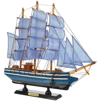 Plachetnica Pobrežných Stôl Dekorácie Modelu Drevené Modely Lodí Námorných Plachetnica Súsošie, Socha Čln