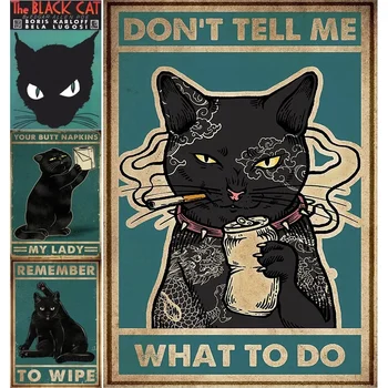Roztomilý Black Cat Plagát Na Stenu Umenie Domova Izba Dekor Digitálne Maľovanie Obývacia Izba, Reštaurácia, Kuchyňa Umenie