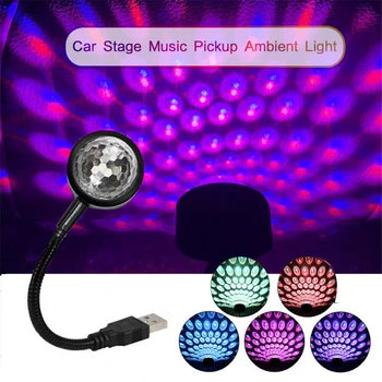 Magic Ball Svetlo Smart Hlas RGB Disco Auto Hviezdne Nebo USB Zvuk Activited Strany Lampa Pre Domáce Stranu Izba Dekor Darček k Narodeninám