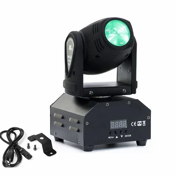 10W Pohyblivé Hlavy Stage Spot Light RGBW DMX512 Rotujúce Umývanie svetelný Efekt Pozornosti so Zvukom Aktivované Ovládanie pre DJ, Disco