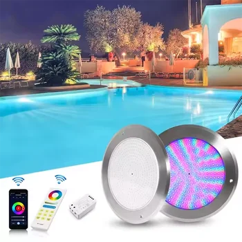 Ultra-Tenký LED Bazén Svetlá Živice Plnené Farebné RGB Podvodné Svetlá AC12V IP68 Nehrdzavejúcej Ocele, LED Vodotesný Lampy
