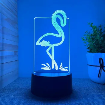 Kreatívne Flamingo Nočné Svetlo 3D Optické Ilúzie Lampa LED USB Stôl písací Stôl Lampy Izba Decr Deti detský Vianočný Darček Brithday