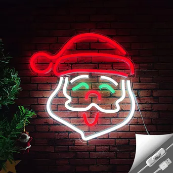 Veselé Vianoce Neónový nápis Santa Led, Neónové Svetlá, Vianočné Neónové Značky USB Powered Spálne, Obývacia Izba Vianočný Večierok Decortion