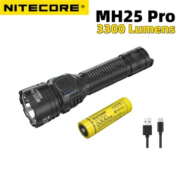 NITECORE MH25 Pro UHi 40 LED 3300 Lumenov USB-C Nabíjateľná Baterka 705 Metrov Dlhom hľadaní Pochodeň s 5300mAh Batérie