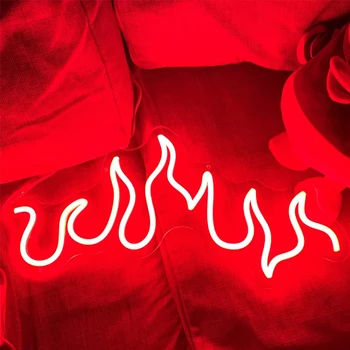 Horiaci Plameň Umenie Červená Neónový nápis Dizajn, Dekorácie Oheň Neon Prispôsobiť Led Svetlo Nočné Lampy Vlastné pre Izba Stene Visí Dekor