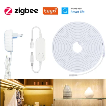 Tuya Zigbee 12V Neon LED Pásy 1m 2m 3m 4m 5m Nepremokavé Stmievateľné Lampa Warmwhite biela 3000-6500K fr Alexa Domov asistent Google