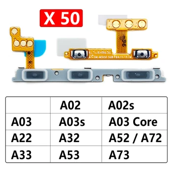 50Pcs, vypínač On Off Tlačidlo ovládania Hlasitosti Tlačidlo Flex Kábel Pre Samsung Galaxy A02 A02S A03 Core A03s A13 A33 A53 A32 A52 A72 4G 5G