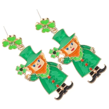 1 Pár St Patrick ' s Day Náušnice Dekoratívne Náušnice Four-leaf Ďatelina Náušnice Elf Náušnice