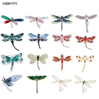 1PCS Farebné Dragonfly Drahokamu Brošňa Tvorivé Hmyzu Corsage Crystal Smalt Brošňa Pre Ženy, Oblečenie, Šperky, Doplnky